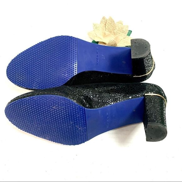 5028 Artisan Crafted Black Sparkle Textured Cut Out Ankle Bootie 6.5 - Picture 7 of 12